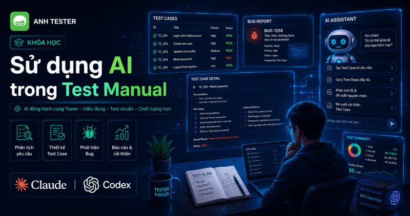 Khoá học sử dụng AI trong Test Manual