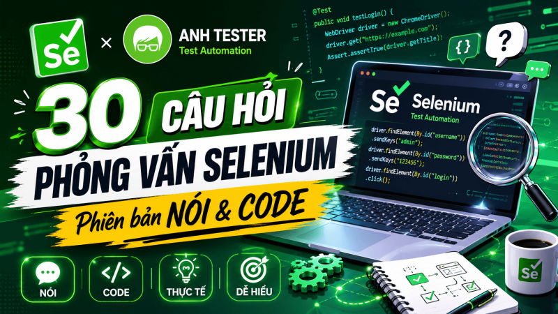 30 câu hỏi phỏng vấn Selenium phiên bản Nói và Code