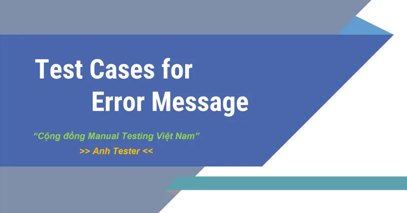 Test Cases for Error Message