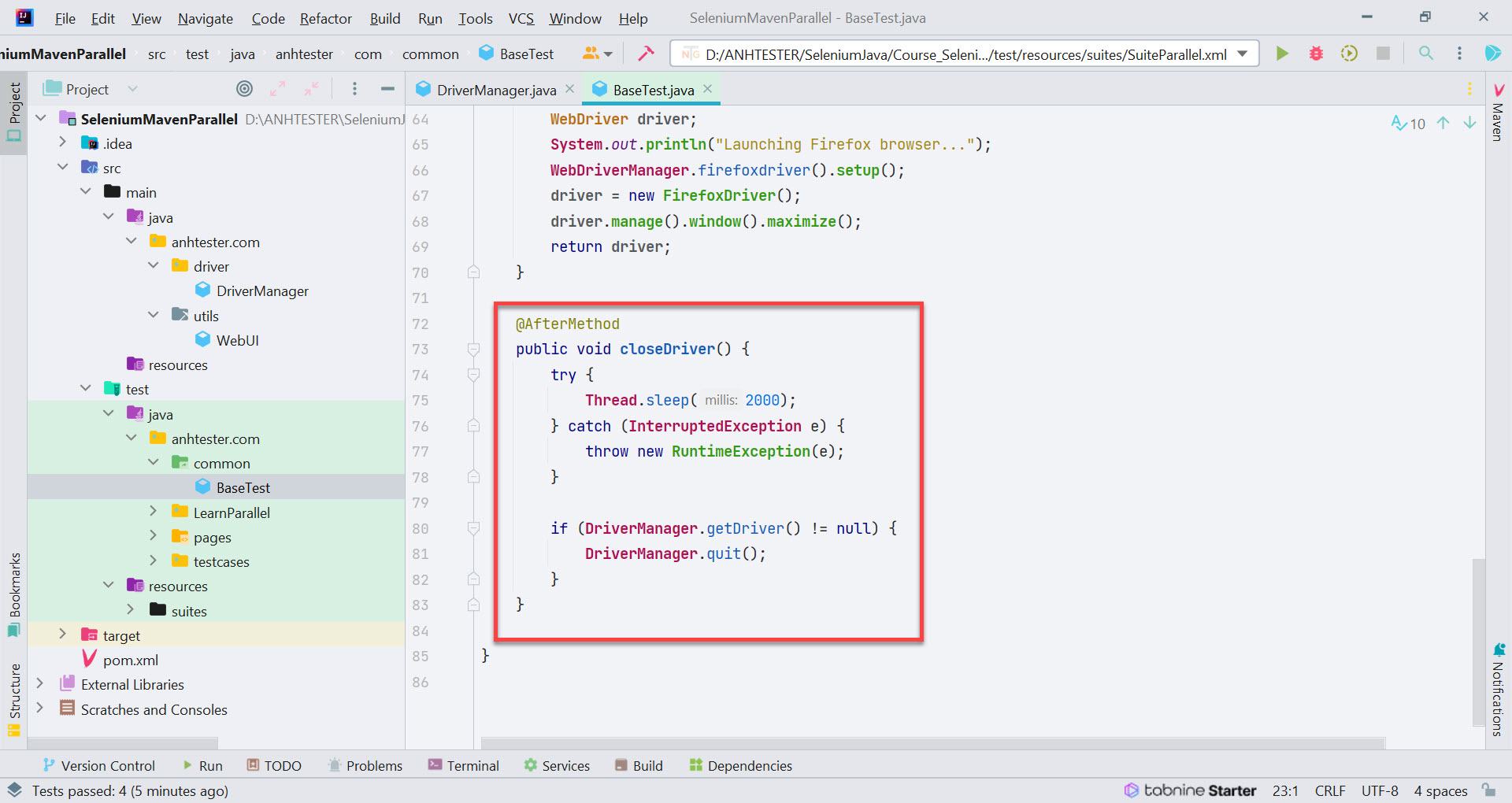 [Selenium Java] Bài 26: Thiết kế lại driver của project POM để chạy parallel execution | Anh Tester
