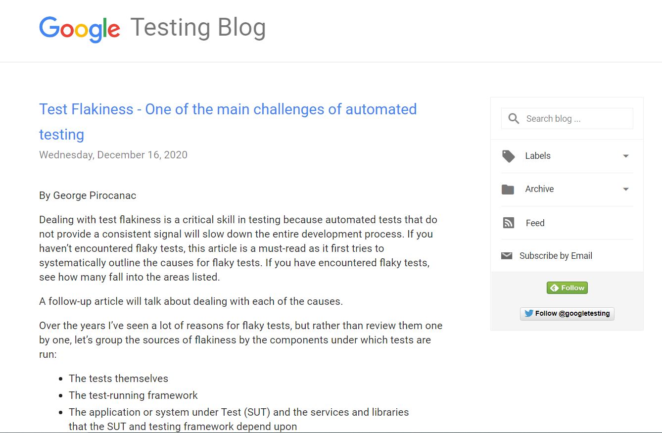 Google Testing Blog - hướng dẫn bạn tự học tester - 9 website tự học tester miễn phí | Anh Tester