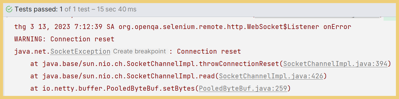 Handle Warning Connection reset in Selenium | Anh Tester